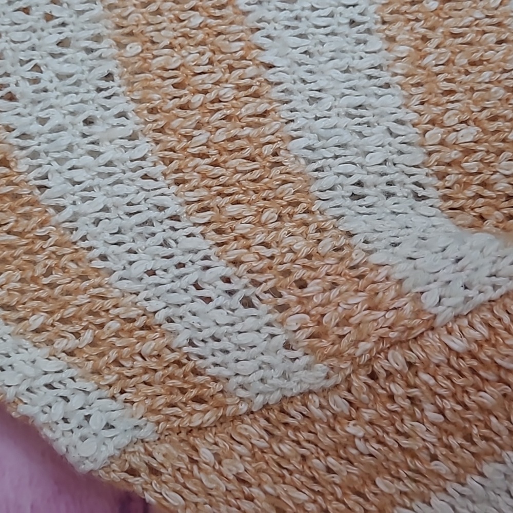 MADEWELL BAEZ PULLOVER IN STRIPE MARLED CARAMEL WOOL ALPCA OPEN KNIT MEDIUM - Picture 5 of 12